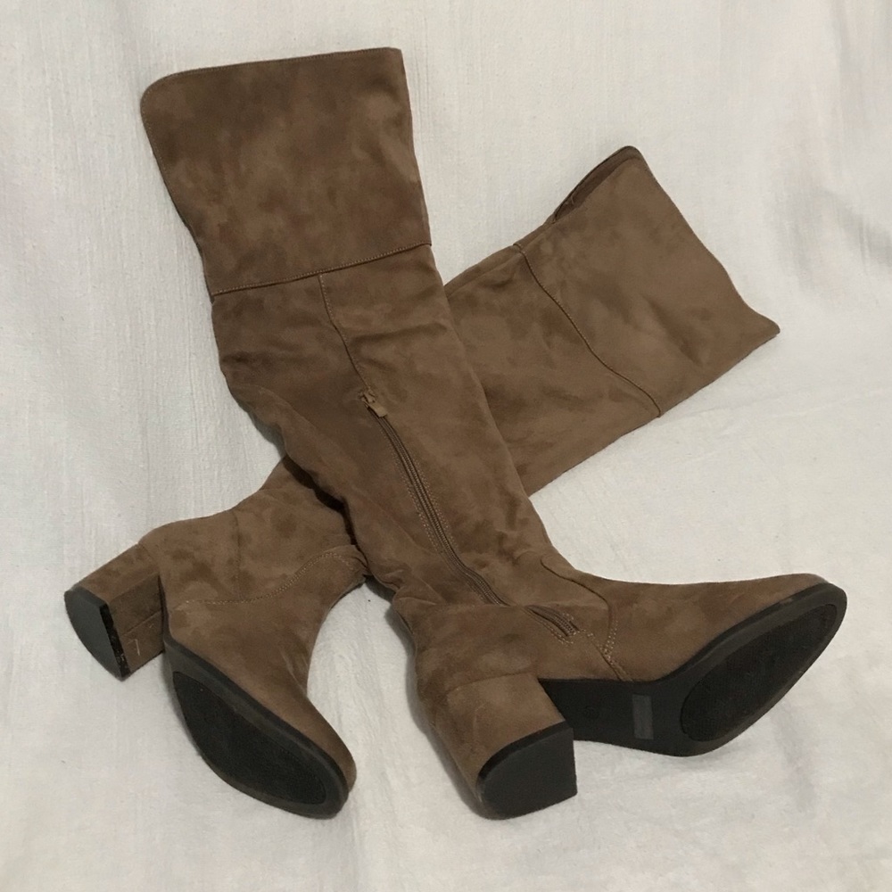 Over the knee faux suede boots